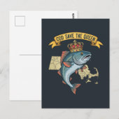 Kabeljauw redt de koningin briefkaart (Voorkant / Achterkant)
