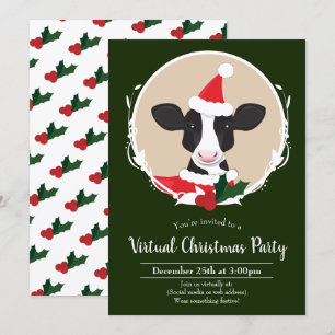 Kabeljauw Santa Green White, virtueel kerstfeest Kaart