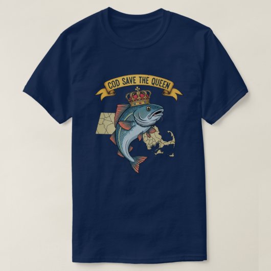 Kabeljauw Save the Queen T-shirt (Design voorkant)