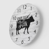 Kabeljauw Silhouette Fresh Milk Weathered Barnboar Grote Klok (Hoek)