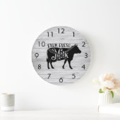 Kabeljauw Silhouette Fresh Milk Weathered Barnboar Grote Klok (Huis)