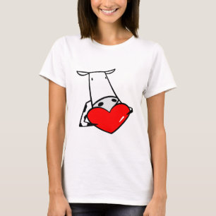 Kabeljauw Valentijn Ik hou van koeien T-shirt