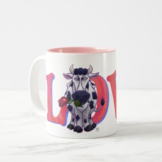 Kabeljauw-Valentijnsdag Tweekleurige Koffiemok (Voorkant links)