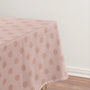 Kabeljauw van luie taupe/roos polka-punten tafelkleed