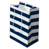 Kabeljauw van marinesblauwe cape en Stripes Medium Cadeauzakje (Achterkant Gekanteld)