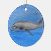 Kabeljauwdolfijn zwemmen keramisch ornament (Links)