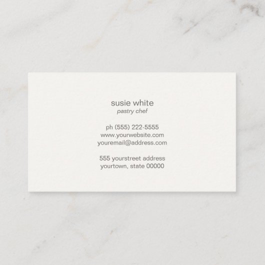 Kabeljauwers uit het cateringgebak visitekaartje (Achterkant)