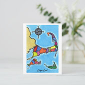 Kabelkaart voor kleurrijke kabeljauw briefkaart (Staand voorkant)