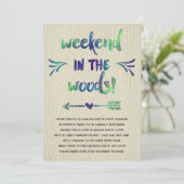 Kabelkoorts | Rustic Bachelorette Party Kaart (Staand voorkant)