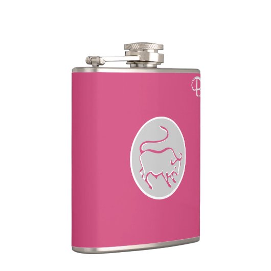 Kabelroze monogrammed Flask - Zodiac - Taurus Heupfles (Rechts)