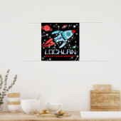 Kabelruimte aangepast blauw rood poster (Keuken)