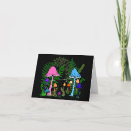Kabelskaten tussen Kleurrijke Paddenstoelen Kaart