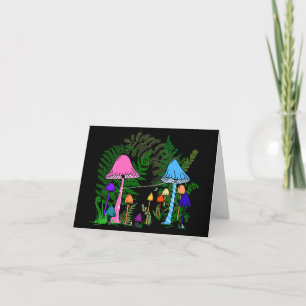 Kabelskaten tussen Kleurrijke Paddenstoelen Kaart