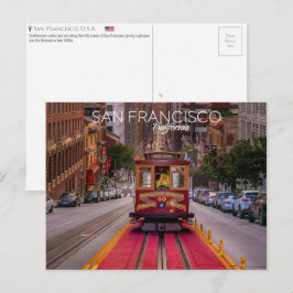 Kabeltram, San Francisco, VS. Ansichtkaart Briefkaart