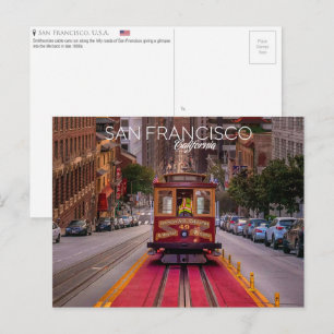 Kabeltram, San Francisco, VS. Ansichtkaart Briefkaart
