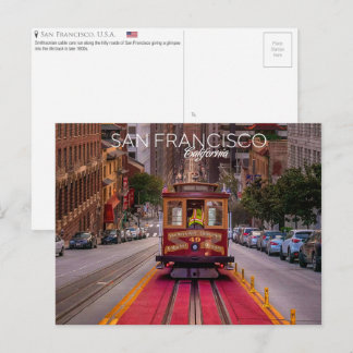 Kabeltram, San Francisco, VS. Ansichtkaart Briefkaart