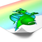 Kabelvliegtuig - Poster Groen en blauw draak beves (Hoek)