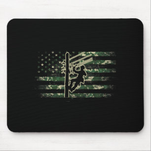 Kabelwerker Amerikaanse Vlag Elektriciteitskabel K Muismat
