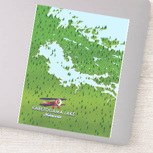 Kabetogama meer, Minnesota, VS Reis kaart. Sticker