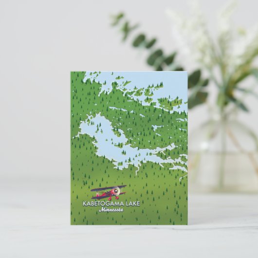 Kabetogama-meer, Minnesota, VS-reiskaart. Briefkaart (Staand voorkant)