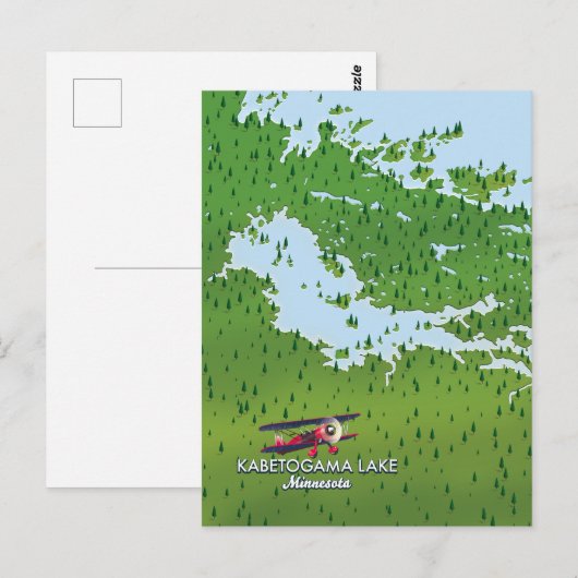 Kabetogama-meer, Minnesota, VS-reiskaart. Briefkaart (Voorkant / Achterkant)