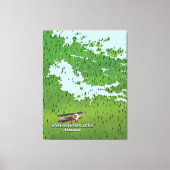 Kabetogama-meer, Minnesota, VS-reiskaart. Canvas Afdruk (Voorkant)