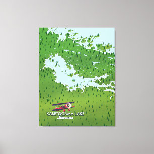 Kabetogama-meer, Minnesota, VS-reiskaart. Canvas Afdruk