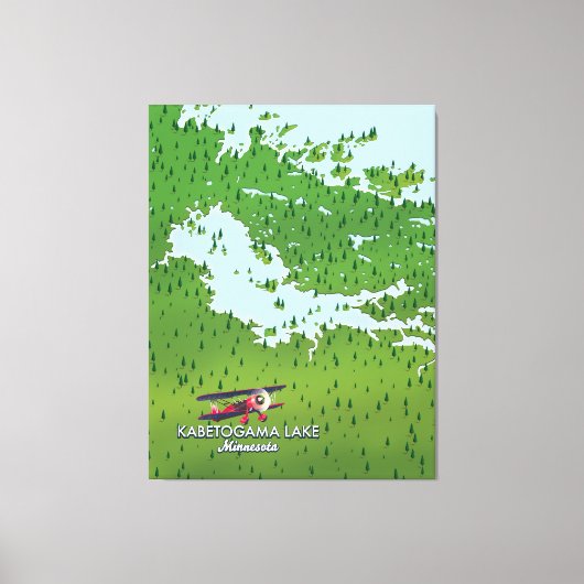 Kabetogama-meer, Minnesota, VS-reiskaart. Canvas Afdruk (Voorkant)