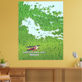 Kabetogama-meer, Minnesota, VS-reiskaart. Canvas Afdruk (Insitu (Woonkamer))