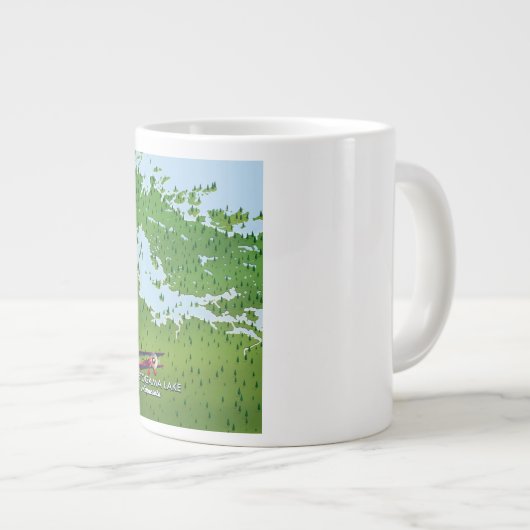 Kabetogama-meer, Minnesota, VS-reiskaart. Grote Koffiekop (Voorkant rechts)