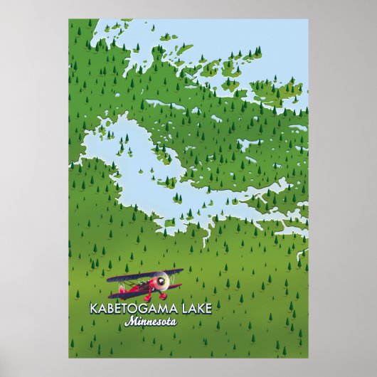 Kabetogama-meer, Minnesota, VS-reiskaart. Poster (Voorkant)