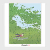 Kabetogama-meer, Minnesota, VS-reiskaart. Sticker (Vel)