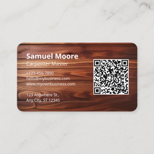 Kabinet Makers Carpenter Sample Visitekaartje (Voorkant)