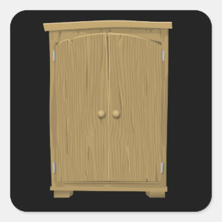 Kabinet met glitch-meubilair vierkante sticker