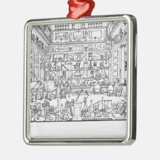 Kabinet of physics, 1687 metalen ornament (Links)