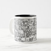 Kabinet of physics, 1687 tweekleurige koffiemok (Voorkant links)