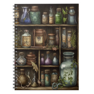 Kabinet van nieuwsgierigheid heksen kruiden en oog notitieboek