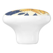 Kabinetsknoppen, Blauw en Geel, Zonnebloemen Keramische Knop (Zijkant)