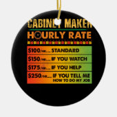 Kabinetsmaker Uurtarief Retro Functie Hardwork Keramisch Ornament (Voorkant)