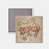 KABOOM!  stripboek Steampunk Pop Magneet (Voorkant / Achterkant)