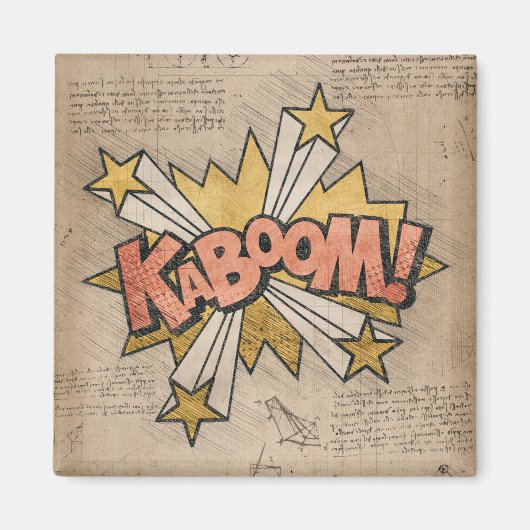 KABOOM!  stripboek Steampunk Pop Magneet (Voorkant)