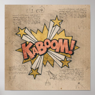 KABOOM!  stripboek Steampunk Pop Poster