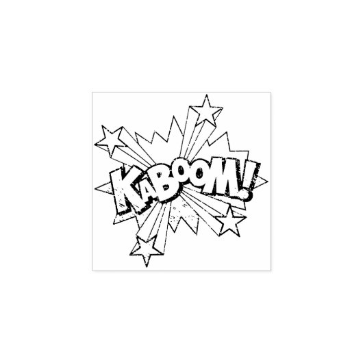 KABOOM!  stripboek Steampunk Pop Rubberstempel (Afrduk)