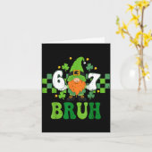 Kabouter 6 7 bruh st patricks dag zes zeven kinder kaart (Gele Bloem)