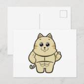 Kabouter als bodybuilder met sixpack briefkaart (Voorkant / Achterkant)