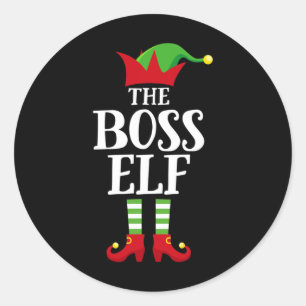 Kabouter Baas Familie Bijpassende Kerst Groep Kabo Ronde Sticker