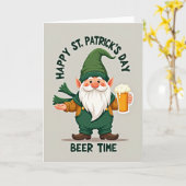 Kabouter Bier St. Patrick's Dag Kaart (Gele Bloem)