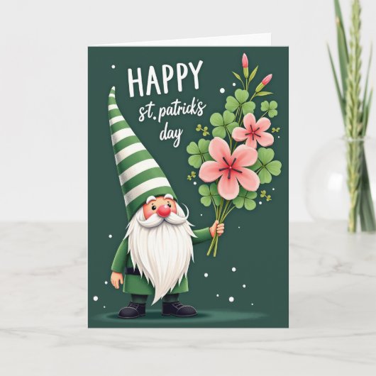Kabouter Bloeit Gelukkige St. Patrick Kaart (Voorkant)
