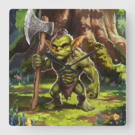 Kabouter boswachter. vierkante klok