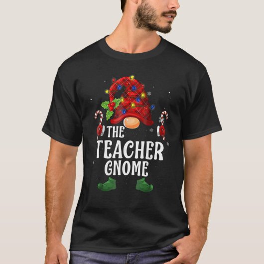 Kabouter Buffalo geruite bijpassende gezinskerst T-shirt (Voorkant)